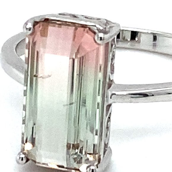 Watermelon Tourmaline 4.25ct Solid 18K Gold Ring - Picture 6 of 6